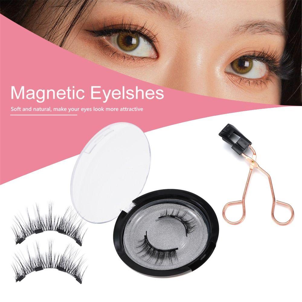 Easy to Wear With Applicator Reusable Eye Makeup Tools 2 Magnets Magnetic Eyelashes