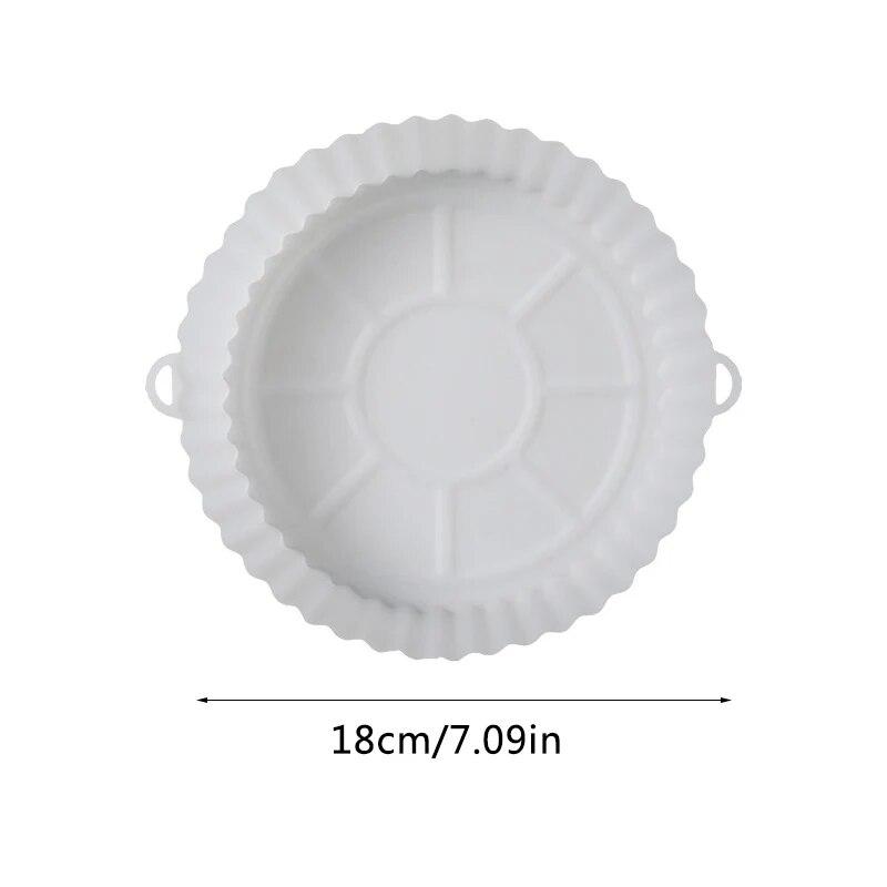 2 PCs Reusable Air Fryer Silicone Tray For Easy Cleaning Suitable For Round Pizza Grill Pan Mats Air Fryer Baking Accessories