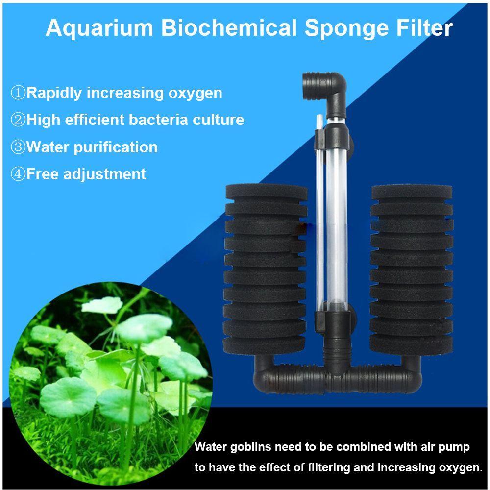 Вращающийся на 360° биохимический губчатый фильтр, хлопковые фильтры, одинарный/двойной насос для аквариумного кислорода