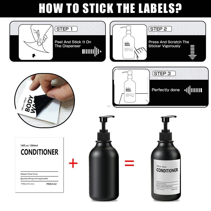 500 мл матовый черный флакон лосьона многоразового использования шампунь кондиционер гель для тела контейнер с этикеткой/стойка/поднос для ванной кухни