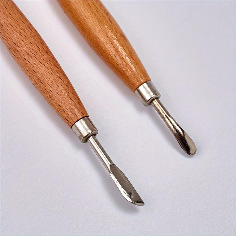 2pcs Leather Craft Tool Set Modeling Stylus Carving Tool Embossing Carving Blade Press Design Tool