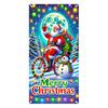 Fluorescent Christmas Door Cover 71x35 Inch Glow In The Dark Door Banner with Santa Tree Gift Box for Winter Front Door Party Wall Decor