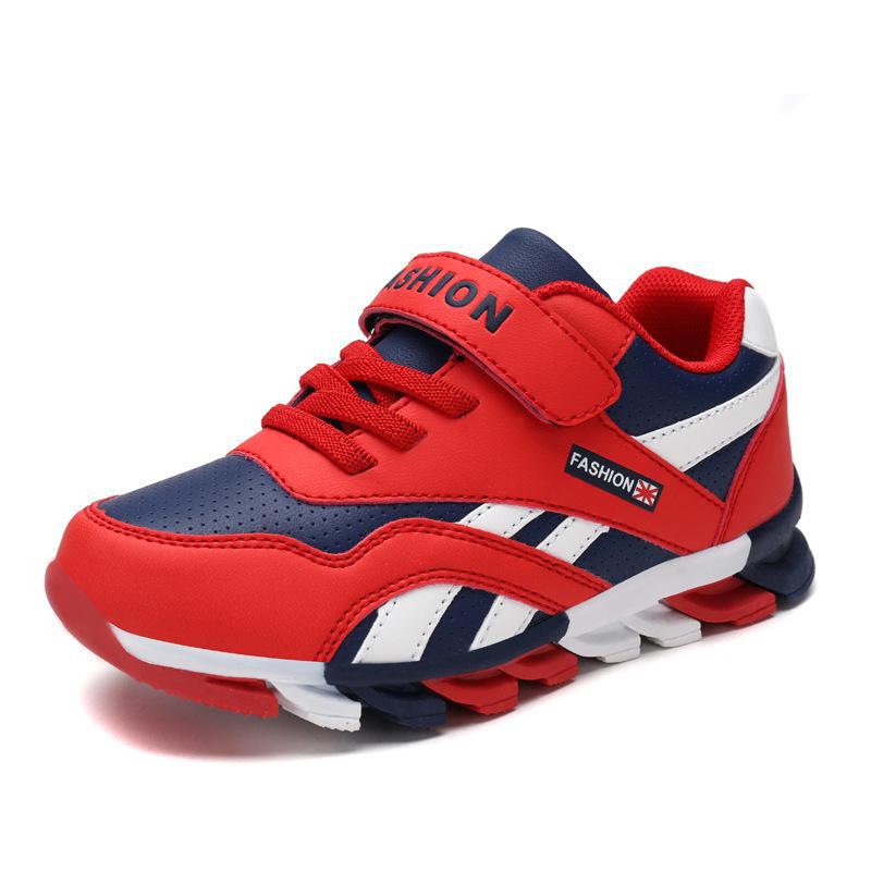 Boys' 2024 Autumn Leather Blade Non-Slip Sports Shoes - Breathable & Durable