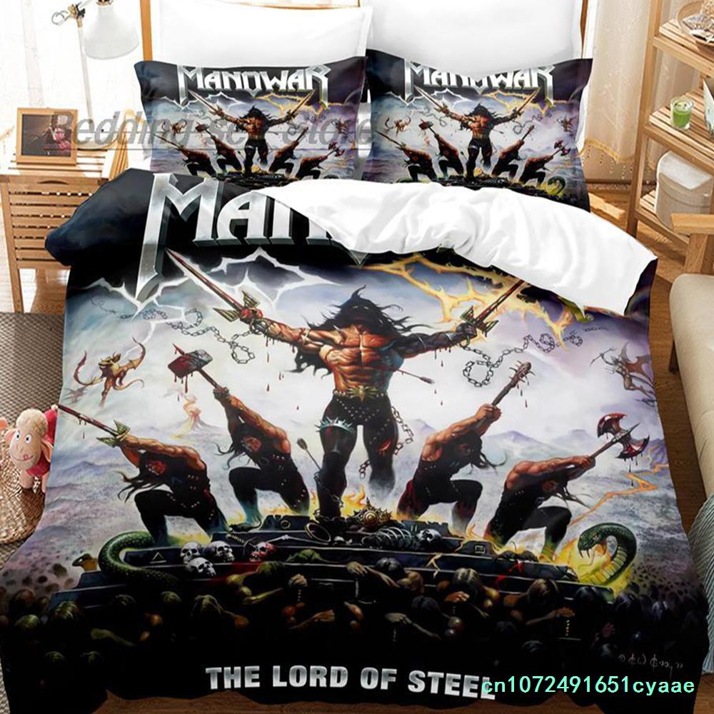 Комплект постельного белья Manowar Single Twin Full Queen King Size Комплект постельного белья Aldult Kid Bedroom Duvetcover Sets 3D Print Hip Hop