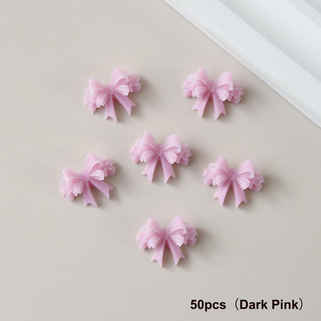 20/50Pcs Mixed Resin Double Layer Bowknot Nail Art Charms 3D Colorful Bow Nail Art Decorations Diy Manicure Parts Salon Supply