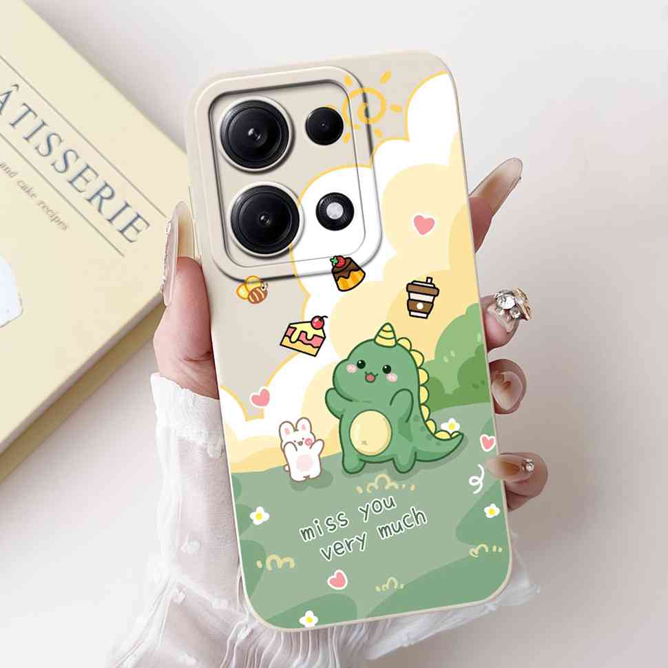 Простой силиконовый чехол для Redmi Note14s 4G Capa Милый панда кролик Ударопрочная задняя крышка для чехла телефона Xiaomi Redmi Note 14S