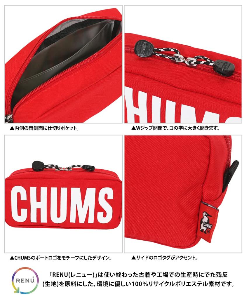 CHUMS Переработанный Chums Pouch Pen Case Cosmetic (Чумы) CH60-3586 (R001 Красный)