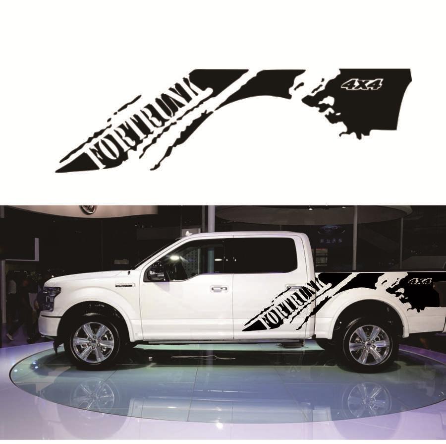 2x Black Car Side Body Decal Vinyl Sticker For 4X4 Off Road Truck