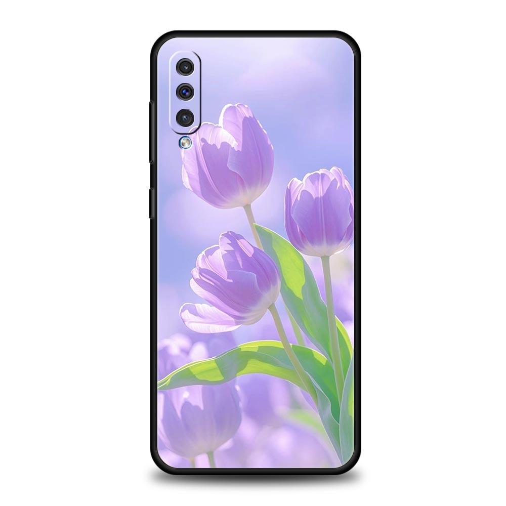 Розовый Цветок Тюльпан Сердце Любви Чехол Для Samsung A26 A36 A56 A54 A52 A50 A70 A40 A12 A14 A16 A22 A24 A42 A34 A32 5G A06 5G Чехол