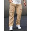 Casual  Men's Cargo Pants Multiple Pockets - Straight Leg Loose Fit Zipper Details Perfect for Spring and Fall