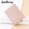 Baellerry Women's Short Purse Vertical Pu Leather Wallet Solid Color Card Holder Zipper Coin Purse Fashion Multi-card Slots Billfold