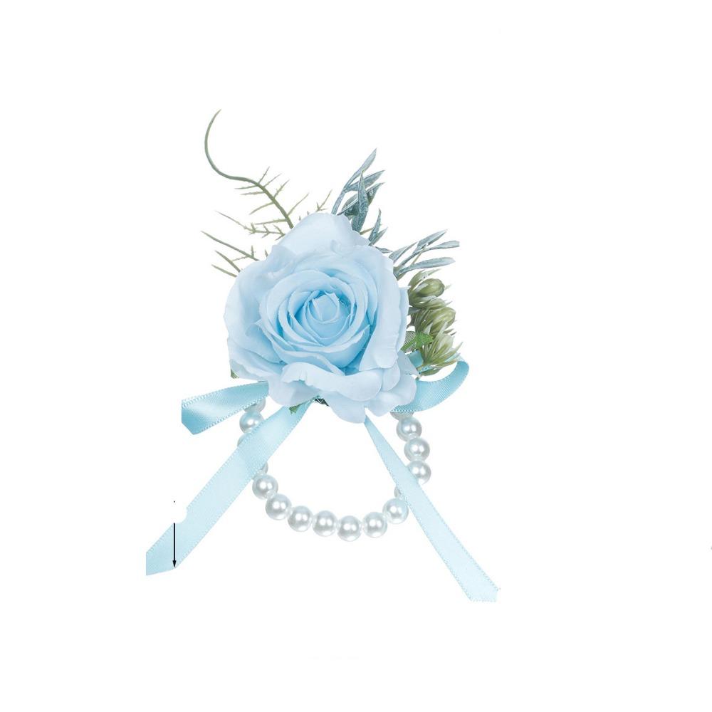 Pearl Bridegroom-bride Corsage Simulation Flower Rose Corsage Elegant Pearl Wrist Flower  Prom