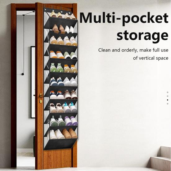 Yousheng 10-ярусный прозрачный накладной органайзер для обуви с 10 большими глубокими карманами, вмещает 20 пар, подвесное хранилище, органайзер для шкафа, вешалка, вмещает до 80 предметов