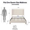 СКЛАД США Двуспальная кровать размера «queen-size» с каркасом, обитой платформой, изголовьем высотой 54 дюйма и отделкой в виде шляпки гвоздя, спинка-крыло, пружинный блок не требуется