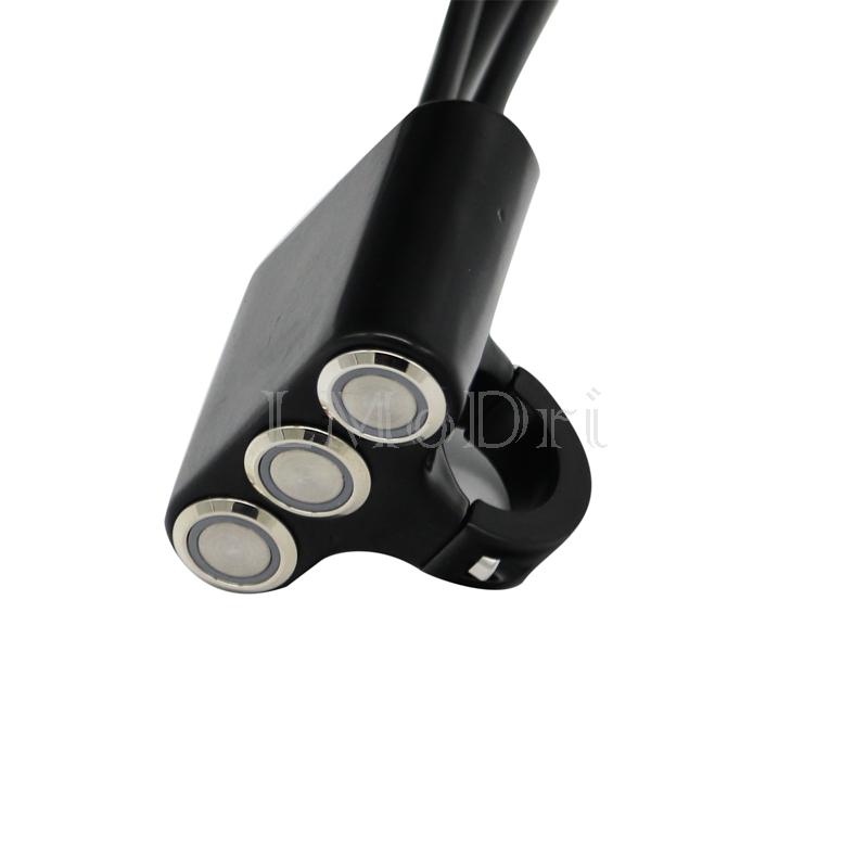 LMoDri Мотоциклетный переключатель 22 мм крепление на руль переключатели фары аварийная сигнализация тормоза противотуманные фары ВКЛ-ВЫКЛ алюминиевый сплав с индикатором