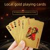 Высококачественные водонепроницаемые карты для покера из прочного ПВХ с золотой фольгой для игр на вечеринках