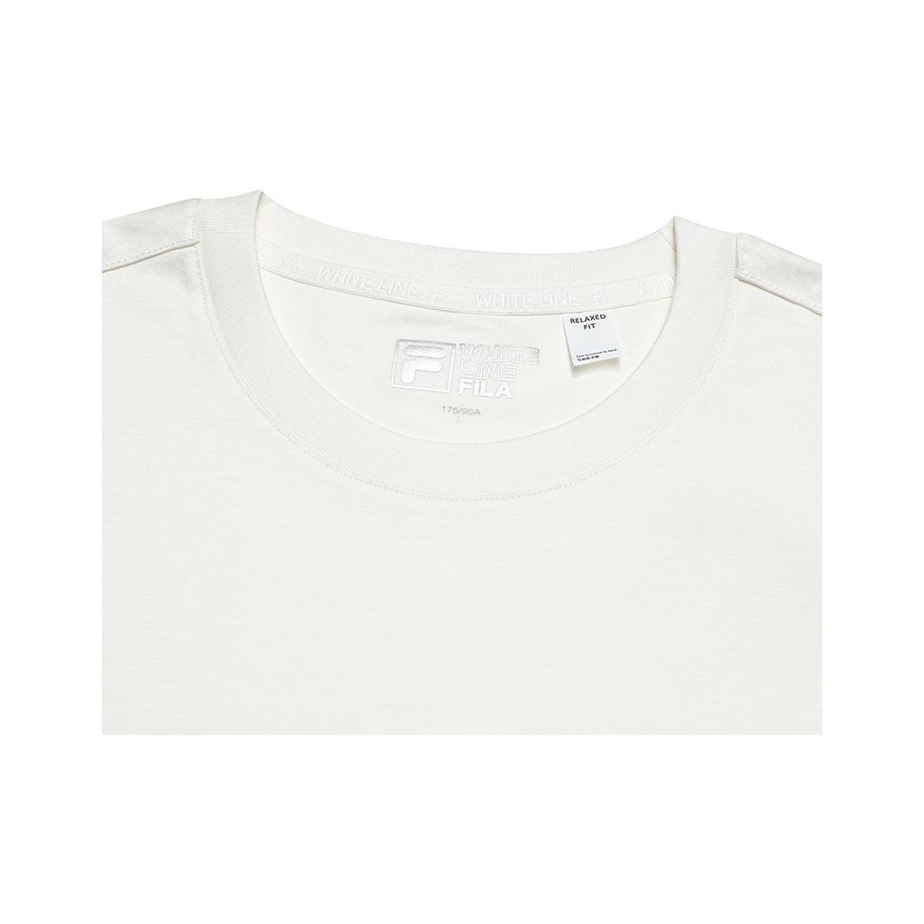 Fila Белая Минималистичная Однотонная Модная Классическая Повседневная Универсальная Удобная Вязаная Футболка с Длинным Рукавом Мужские Топы F11M543219FWT