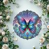 Butterfly Floral Wind Chime Colorful 2D Decor for Garden Balcony Bedroom Indoor Outdoor Gift for Easter Mothers Day Christmas Wall Art