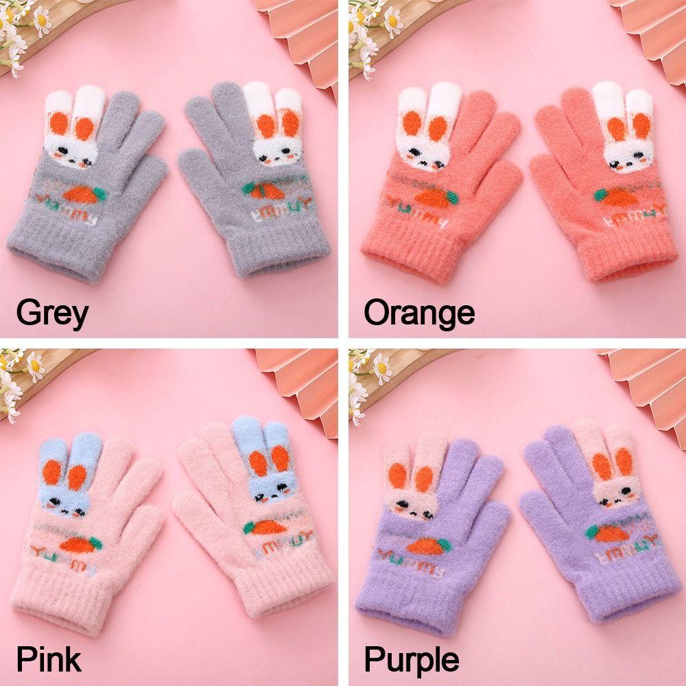 Толстые детские перчатки без пальцев, перчатки без пальцев, милые варежки для мальчиков и девочек