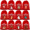 Christmas Red Cloth Bag Drawstring Gift Bag Candy Packaging Bag
