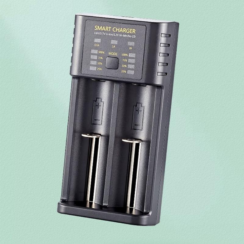 Универсальное зарядное устройство для аккумуляторов, адаптер питания, USB, 2 слота, инструмент для зарядки аккумуляторов 18500/18650/18700/20700