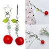 Fashion Mini Tomato Star Bead Pendant Phone Straps Lanyard Pocket Keychain Strap Backpack Charm Car Key Decoration Chain