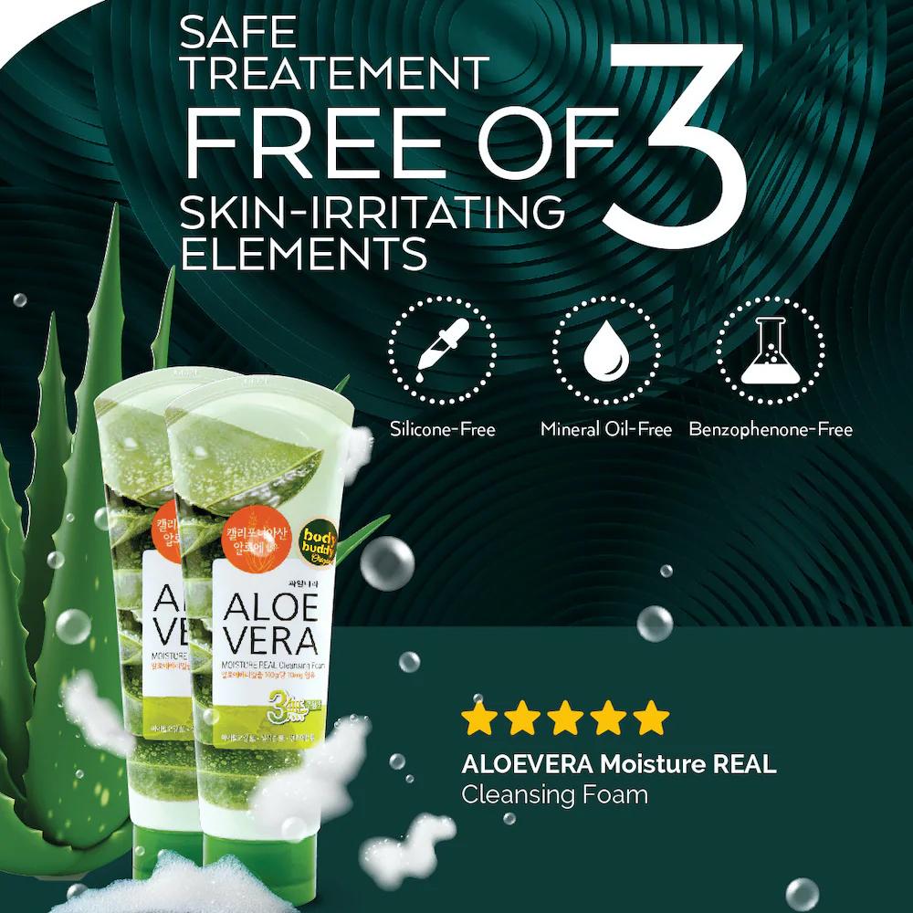 KWAILNARAAloe Vera Moisture Real успокаивающая очищающая пенка 150 мл