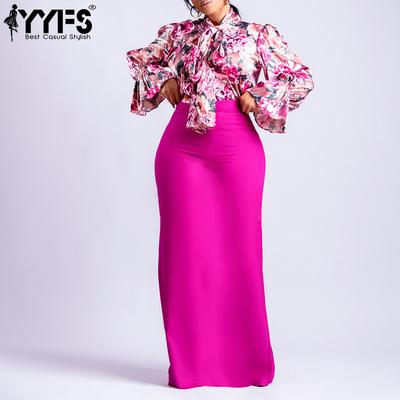 Женские модные повседневные костюмы с цветочным принтом и длинными рукавами на осень-зиму