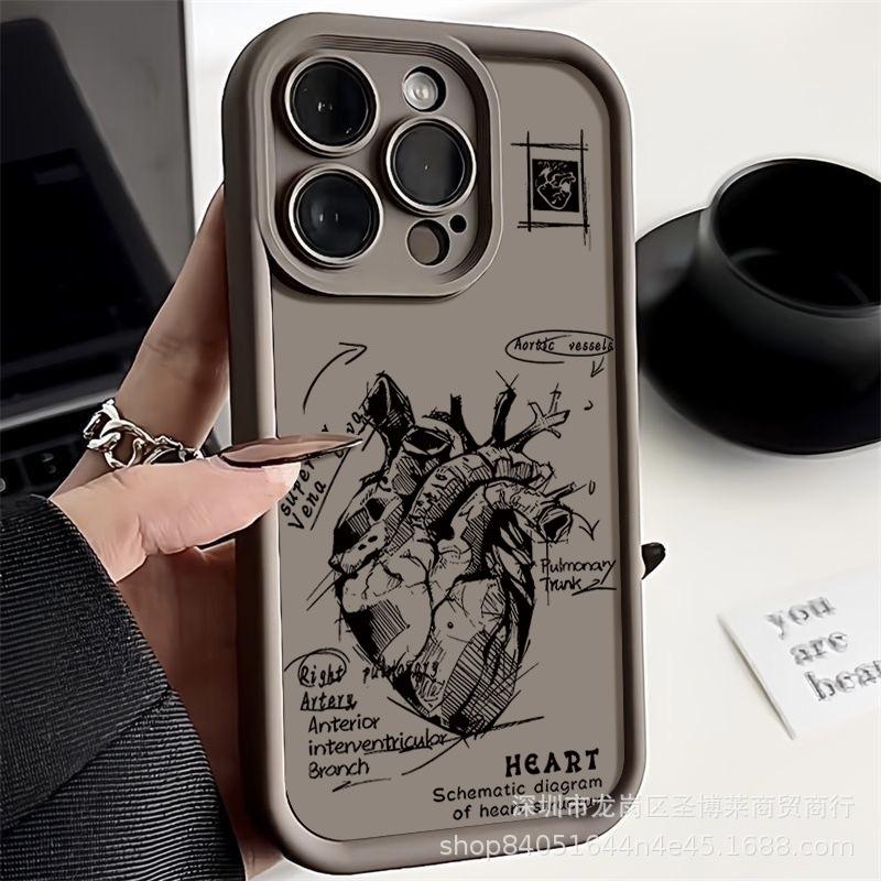 Эскиз сердца для чехла на iPhone 15 iPhone12promax Набор 14/13/11/XR Emery 16