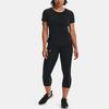 Under Armour Mesh Panel Quick-Dry Training Sports Round Neck Slim Fit Straight Hem Short Sleeve T-Shirt Women Tops Black 1365730-001