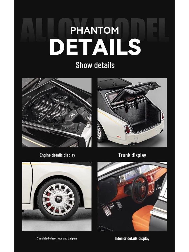 1:Модель автомобиля Rolls-Royce Phantom из сплава в масштабе 1:18 - Предмет коллекционирования и декоративный элемент