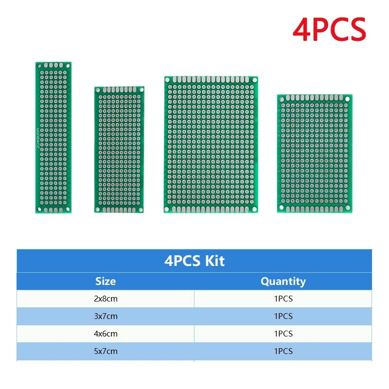 4PCS-40PCS PCB Prototype Board Universal Green Double Sided 2x8 3x7 4x6 5x7 7x9CM Protoboard Breadboard DIY Electronic Kit