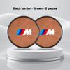 Car Leather Coaster For BMW M M3 M5 M6 E36 E39 E90 E70 G01 G02 G05 G07 G60 G70 i3 i4 Water Cup Holder Pads Alloy Anti Slip Mat TF0