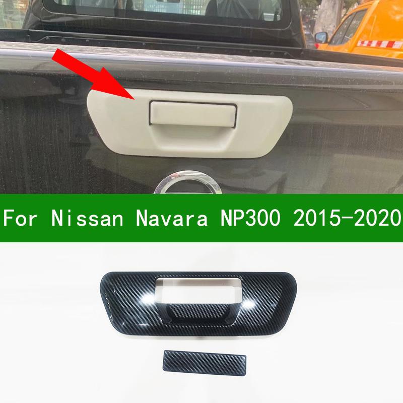 For Nissan Navara NP300 2015- Accessory glossy carbon fiber Car car side boot Trunk door handle bowl Trim 2016 2017 2018
