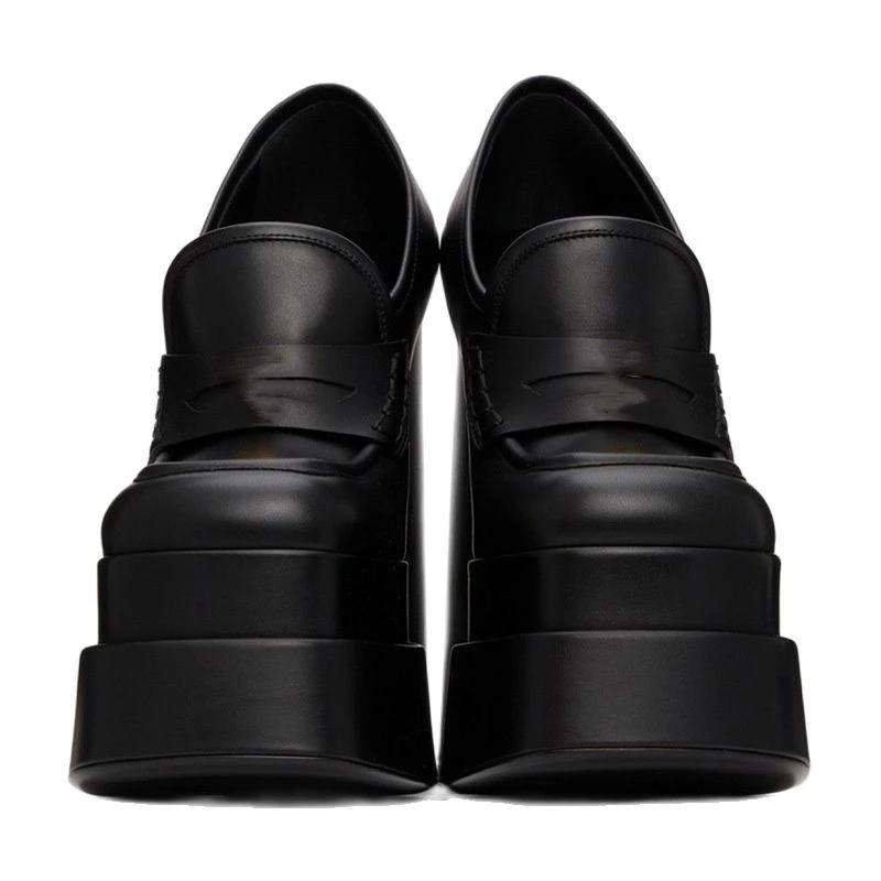 Женские туфли-лодочки на высоком непромокаемом высоком каблуке, туфли на платформе с квадратным носком, женские вечерние вечерние пикантные туфли, большой размер