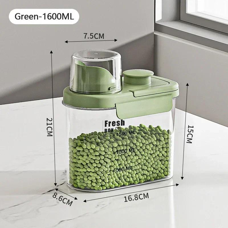 Бытовая прозрачная герметичная коробка, герметичная банка для хранения риса, соевых бобов, контейнеры для хранения продуктов, кухонные принадлежности