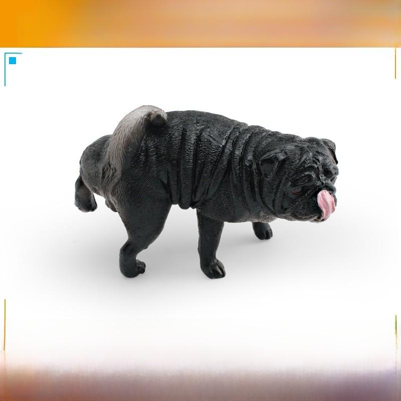 Модель животного из ПВХ статического типа «Собака мопс» для детской образовательной игрушки