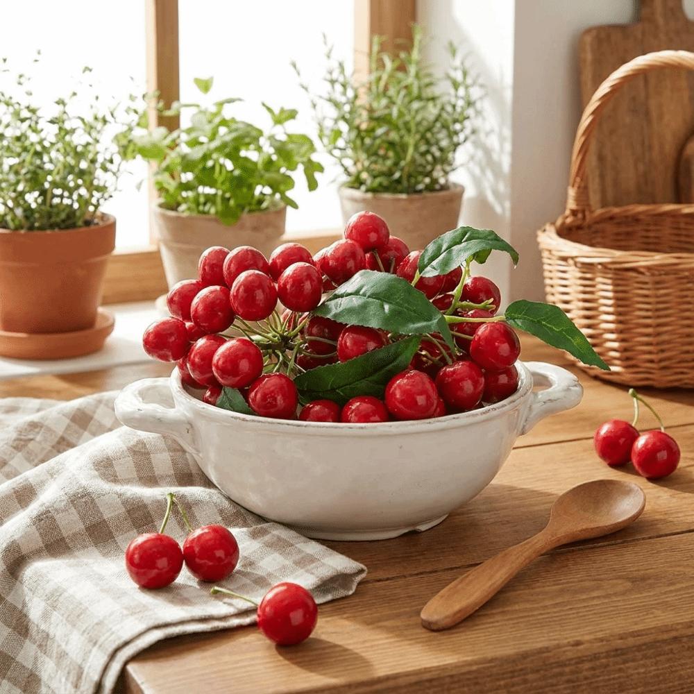 Lifelike Simulation Blueberry Realistic Loquat Fruit Model Fruit String Artificial Cherry Kitchen