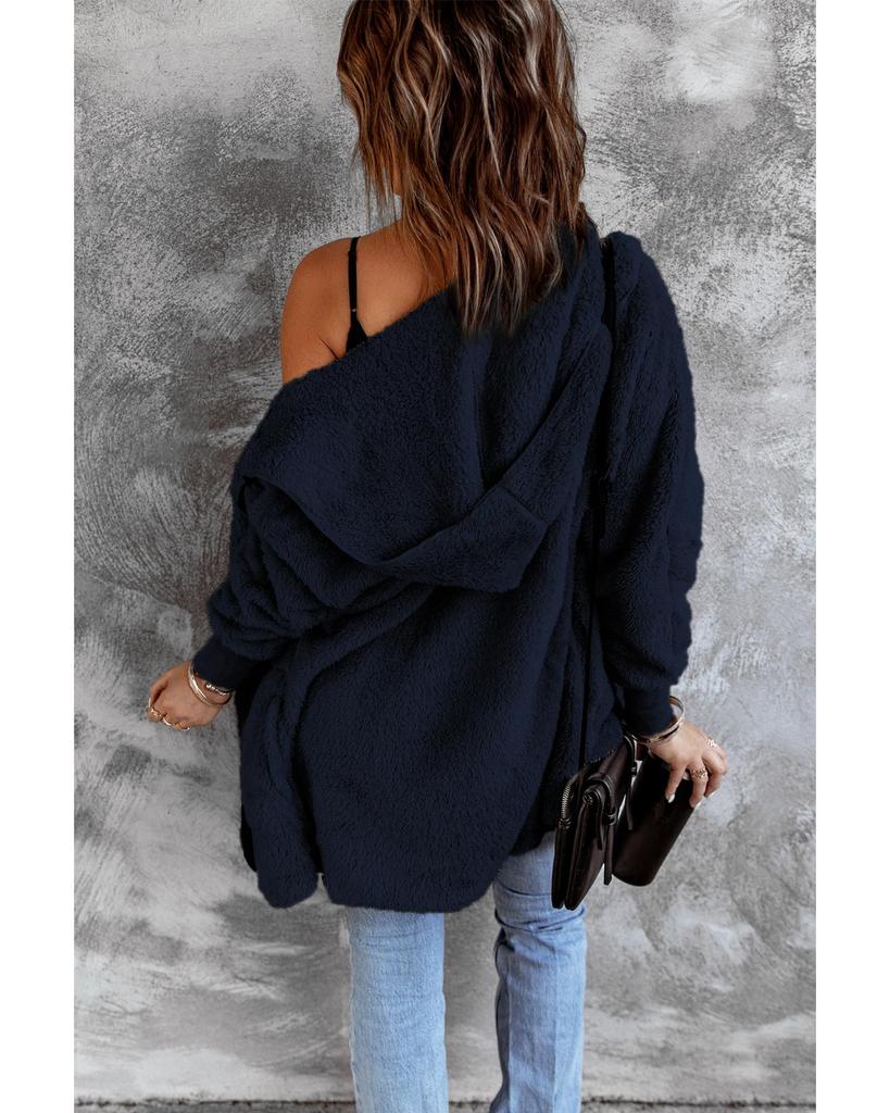 Azura Exchange Пальто с капюшоном и открытым передом