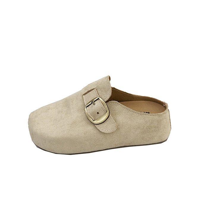 Бокен на толстой подошве 2025 осень новые однопедальные ленивые тапочки с закрытым носком женские Мори с внутренней платформой увеличивающие рост одинарные туфли