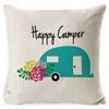 Cotton Linen Cushion Cover Best Memories Happy Camper Decorative Pillow Case Bedroom Sofa Home Decor Gift Fundas De Cojin
