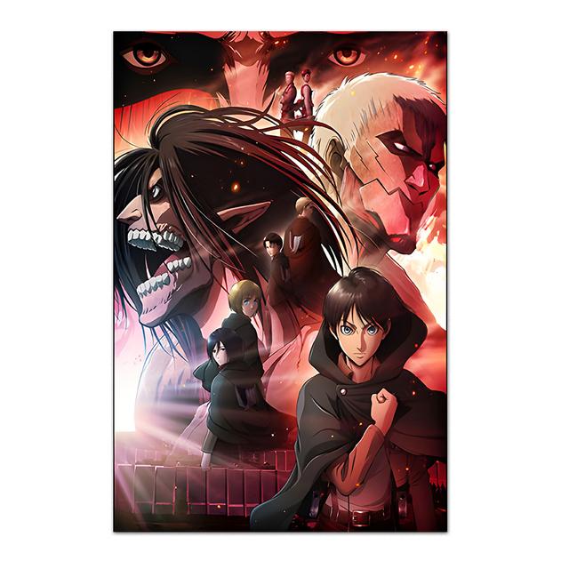 Аниме Атака Титанов постер Леви Аллен Микаса персонаж дома настенная живопись холст печать фотографии спальня
