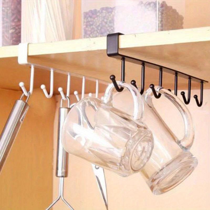 1pc Hooks Iron Art Cabinet Storage Hanger Multi-functional Hook Wardrobe Sorting Rack Kitchen Seamless Nail Free Hook