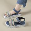 2024 Summer New Sandals Women's Platform Buckle Flat Roman Sandals Comfortable Women's Sandals