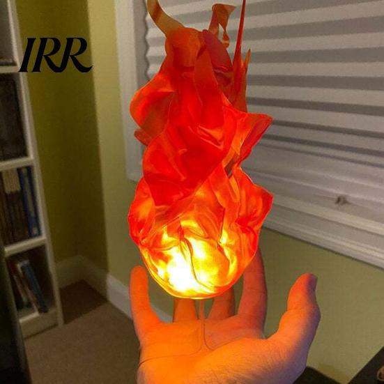 Realistic Fireball Accessory Floating Prop, LED Glowing Flame Halloween Handheld Prop for Cosplay, Lighted Decor Battery Powered Stage Light
