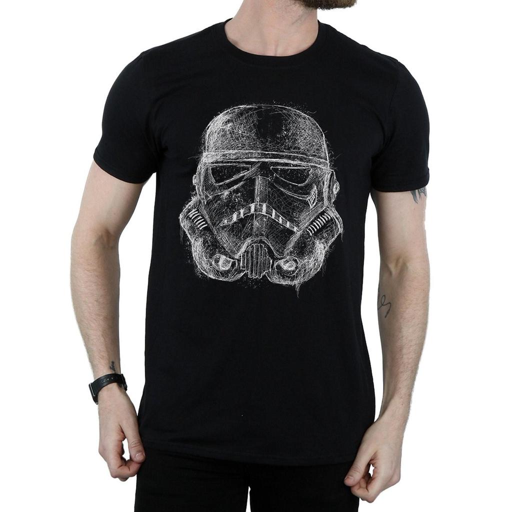 Star Wars Mens Stormtrooper Scribble Helmet T-Shirt