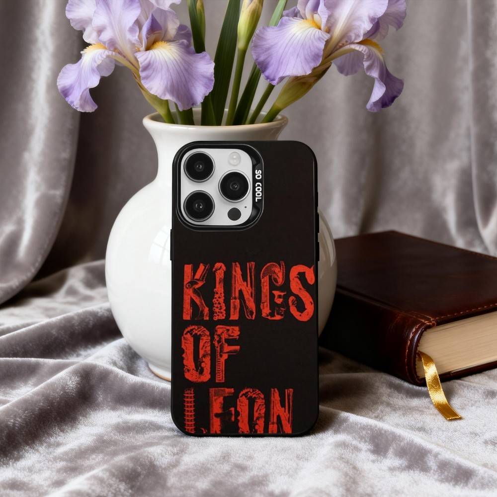 Электризующий чехол для телефона с изображением группы K-Kings of Leon Для iPhone17,16,15,14,13,12,11 Plus,Pro Max Черный Конфетный серебристый чехол для телефона