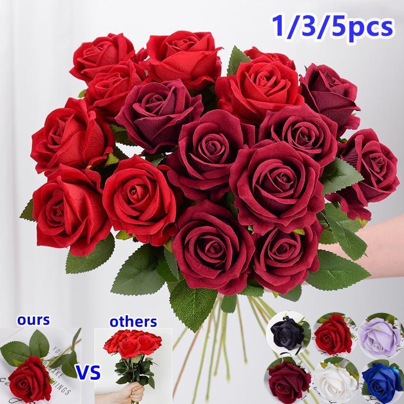 Velvet Rose Home Wedding Decoration Valentine's Day Simulation Flowers Fake Flowers
