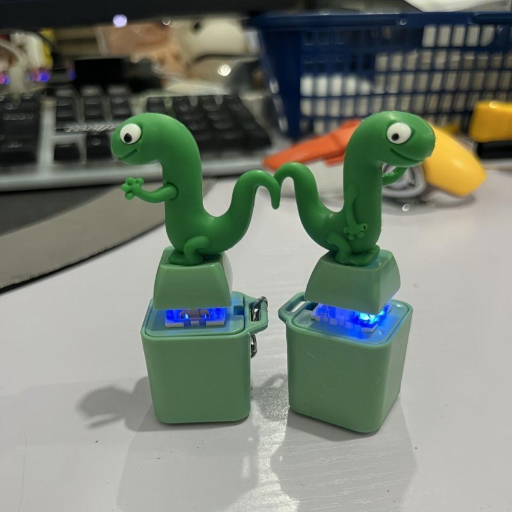 Funny Lizard Keychain Rechargeable Fidget Keyring Toys New Lizard Button Sound Keychain