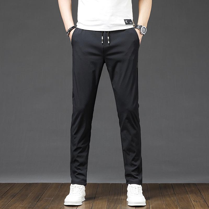 2023 Мужские быстросохнущие прямые свободные брюки Ice Silk — удобные, эластичные, облегающие